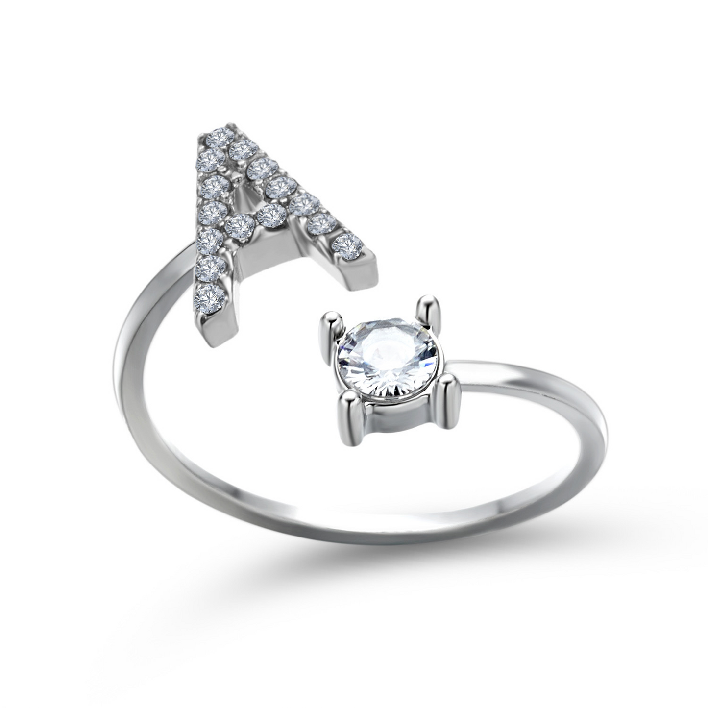 New design adjustable 26 initials ring fashion women jewelry simple and elegant jewelry