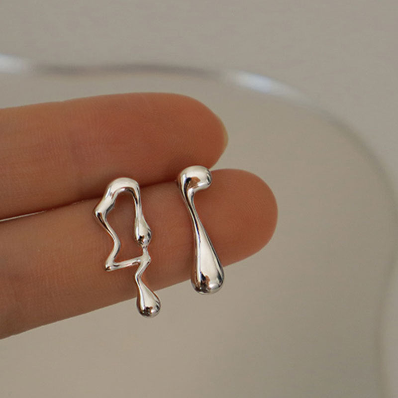 Asymmetric Lava Special Interest Light Luxury Personalized Earrings