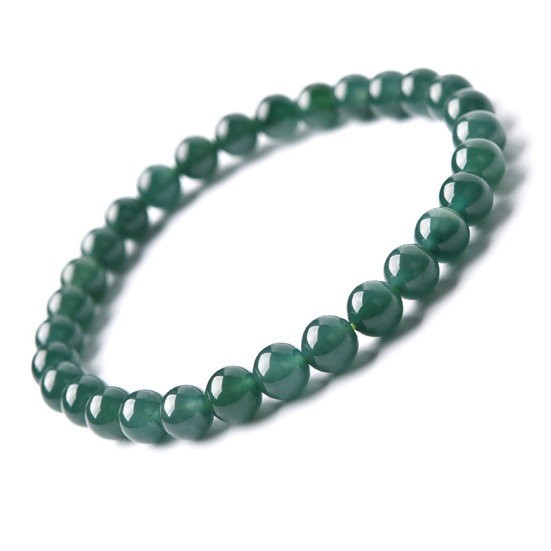 Natural Blue Jade Bracelet (6mm)