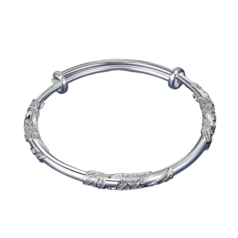 Flowery silver bracelet