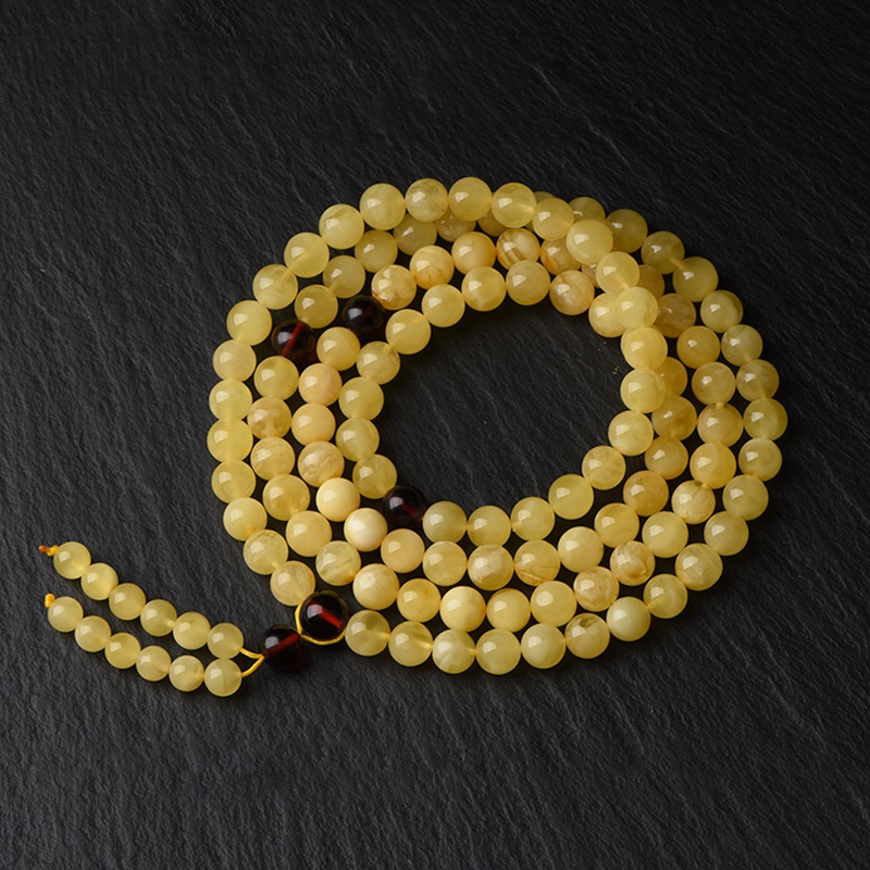 108 amber beeswax blood amber spacer beads bracelet (7mm)