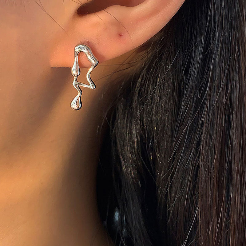 Asymmetric Lava Special Interest Light Luxury Personalized Earrings