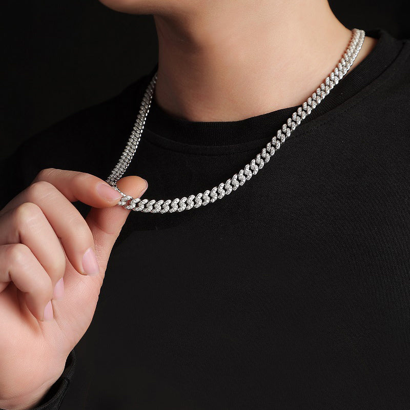 Life Convention Luxury Fashion Mossan Diamond S925 Silver Necklace