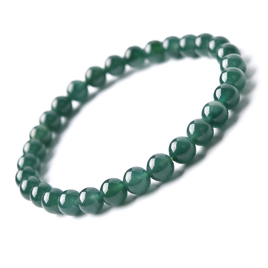 Natural Blue Jade Bracelet (6mm) 