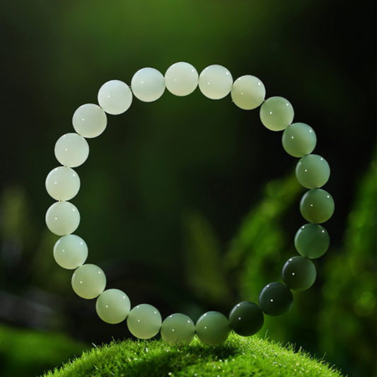 Xinjiang natural Hetian jade gradient bracelet (8mm) 