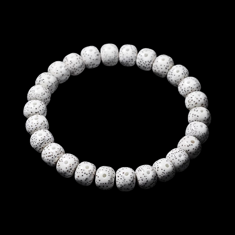 Star Moon Bodhi Seeds-White Bracelet