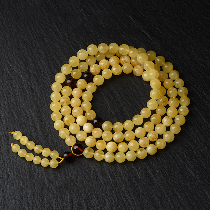 108 amber beeswax blood amber spacer beads bracelet (7mm) 