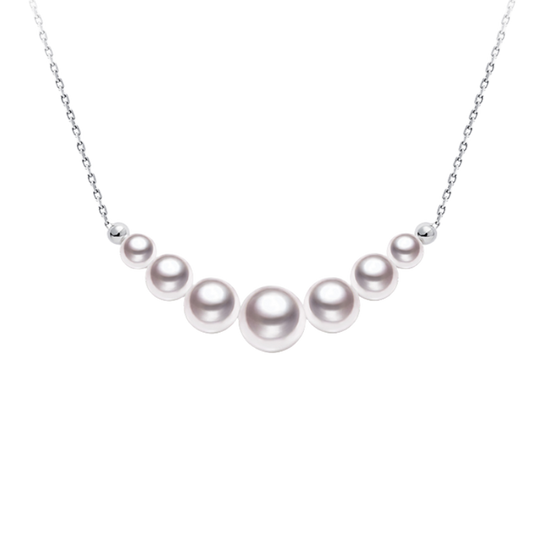 White Gold Gradient Pearl Necklace