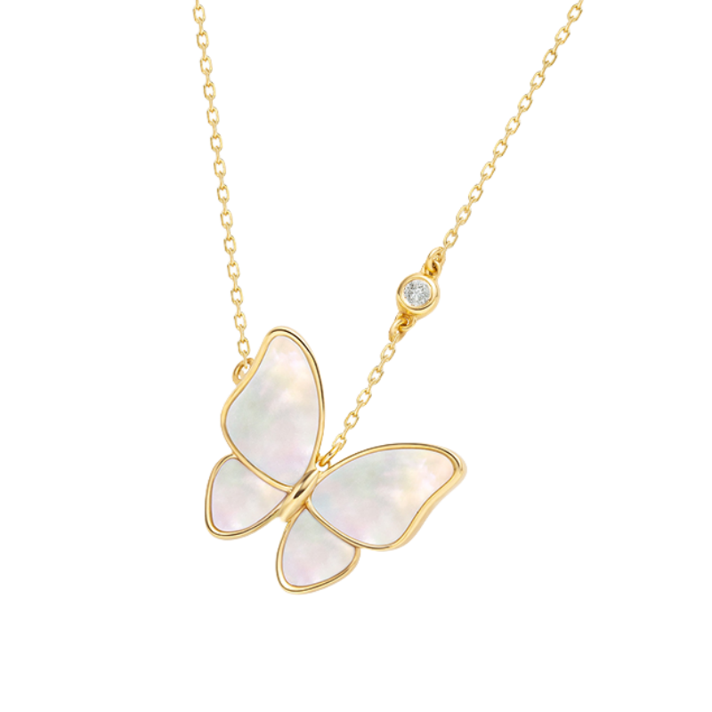 18K Diamond Butterfly Necklace